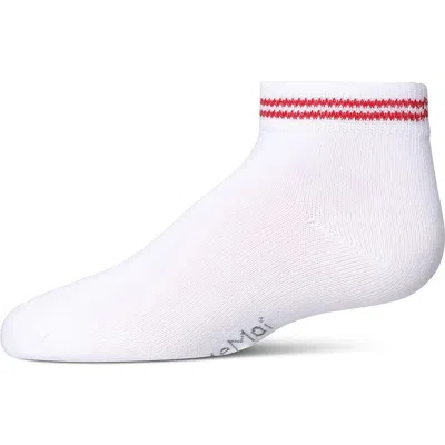 Memoi Kid's Ziggy Double Ring Anklet Sock In White