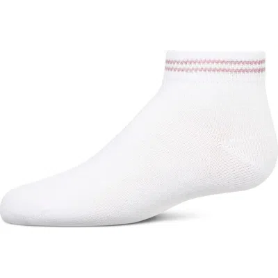 Memoi Kid's Ziggy Double Ring Anklet Sock In White