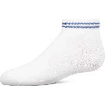 Memoi Kid's Ziggy Double Ring Anklet Sock In White