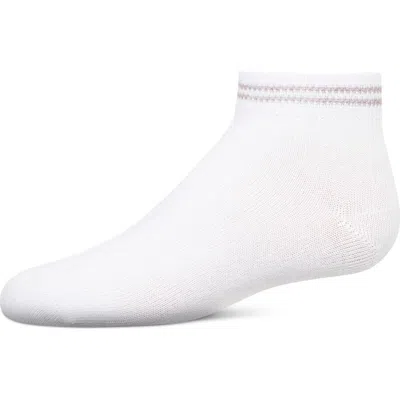 Memoi Kid's Ziggy Double Ring Anklet Sock In White