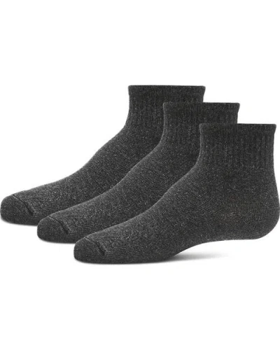 Memoi Kids' 3 Pair Pack Mid Cut Cotton Blend Socks In Gray