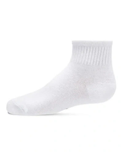 Memoi Kids' 3 Pair Pack Mid Cut Cotton Blend Socks In White