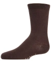 Memoi Kids' Basic Cotton Blend Crew Socks In Brown