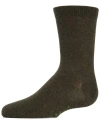 Memoi Kids' Basic Cotton Blend Crew Socks In Brown