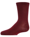 Memoi Kids' Basic Cotton Blend Crew Socks In Red