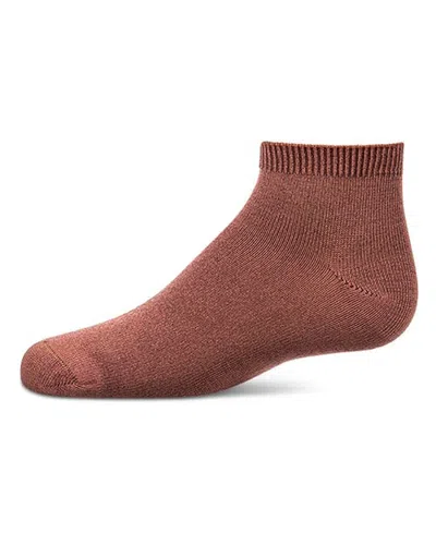 Memoi Kids Basic Silky-soft Rayon-blend Fine-gauge Ankle Sock (baby) In Cinnamon