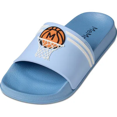 Memoi Kids'' Basketball-themed Slip-on Slide Sandal In Blue