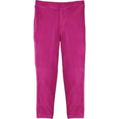 Memoi Kids' Comfort Stretch Cotton Blend Leggings In Fuchsia Red
