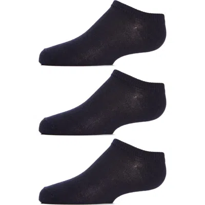 Memoi Kids Low Cut Cotton Blend Socks 3-pack In Black