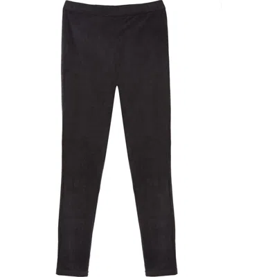 Memoi Kids' Micro Suede Comfort Stretch Leggings In Black