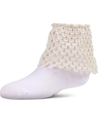 Memoi Babies'  Lacy Loopsy Anklet Sock In White