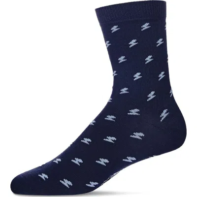 Memoi Kids'  Lightning Bolt Crew Socks In Black