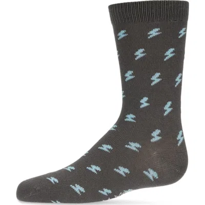 Memoi Kids'  Lightning Bolt Crew Socks In Gray