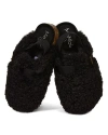 Memoi Little Kids Teddy Faux-ankle Strap Slipper In Black