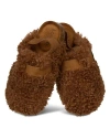 Memoi Little Kids Teddy Faux-ankle Strap Slipper In Brown