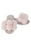 Memoi Luxe Faux Fur Pom Memory Foam Slipper In Blush