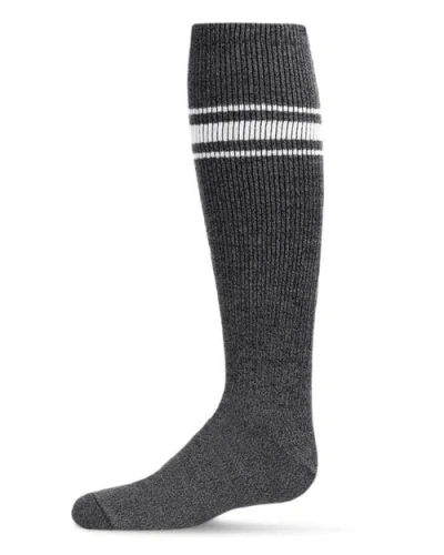 Memoi Kids'  Marled Ribbed Stripe Knee High Socks In Gray