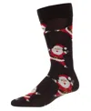 Memoi Men's All Over Santa Crew Socks In Black