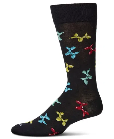 Memoi Men's Balloon Animals Crew Socks In Black