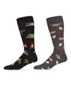 Memoi Mens 2 Pair Crew Socks In Brown