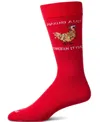 Memoi Men's Chicken It Twice Crew Socks In Red