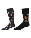 Memoi Men's Crew Drink Assortment Socks, Pair Of 2 In Multi