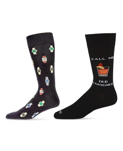 Memoi Men's Crew Drink Assortment Socks, Pair Of 2 In Multi