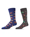 Memoi Men's Crew Football Assortment Socks, Pair Of 2 In Multi