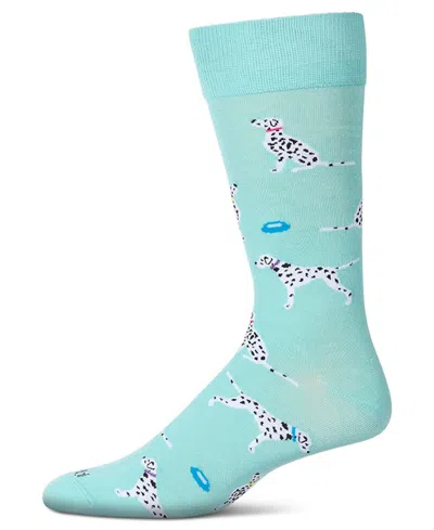 Memoi Men's Dalmatian Crew Socks In Blue