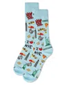 Memoi Men's Destination Rayon From Bamboo Novelty Crew Socks In New York City