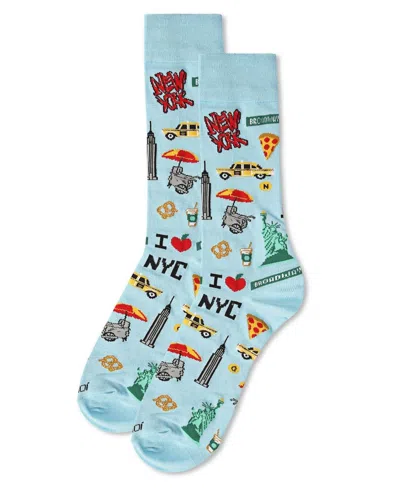 Memoi Men's Destination Rayon From Bamboo Novelty Crew Socks In New York City