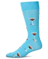 Memoi Men's Espresso Martini Crew Socks In Blue