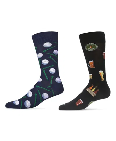 Memoi Men's Golf Socks, Pack Of 2 In Black-navy