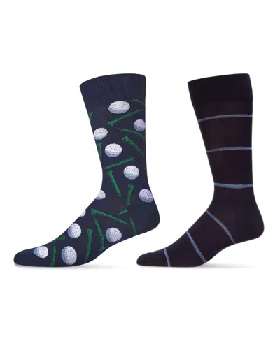 Memoi Men's Golf Socks, Pack Of 2 In Navy-navy