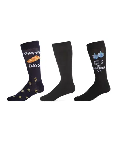 Memoi Men's Hanukkah Assortment Socks, Pack Of 3 In Multi