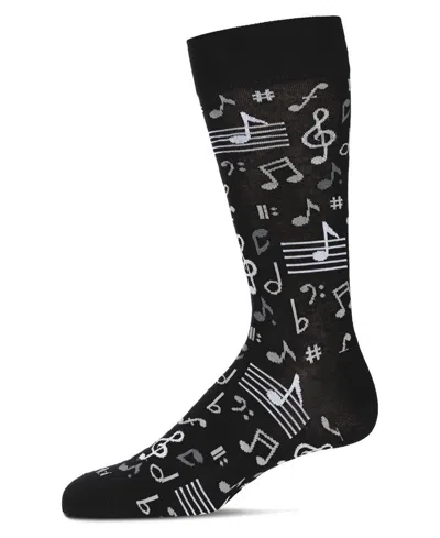 Memoi Men's Musical Novelty Crew Socks In Musical Notes