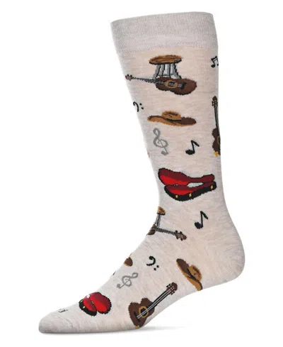 Memoi Men's Musical Novelty Crew Socks In Neutral