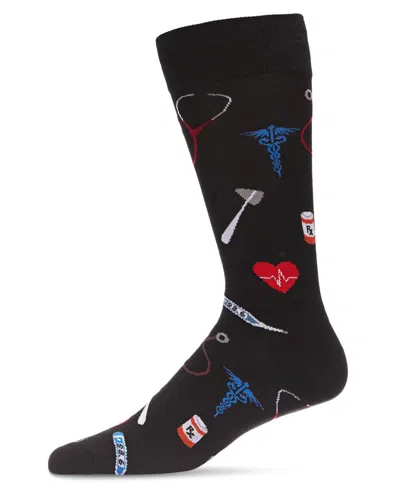 Memoi Men's Occupation Novelty Crew Socks In Medical Doctor