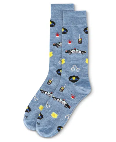 Memoi Men's Occupation Novelty Crew Socks In Police