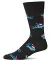 Memoi Men's Santa Shark Crew Socks In Multi
