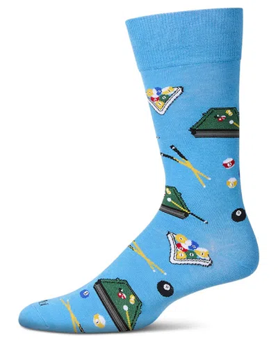 Memoi Men's Shoot Pool Crew Socks In Blue
