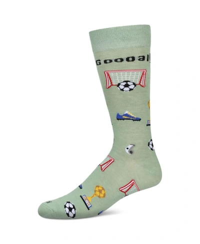 Memoi Men's Soccer Novelty Crew Socks In Moss