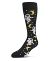 MEMOI MEN'S STELLAR MOONWALK ASTRONAUT NOVELTY CREW SOCKS