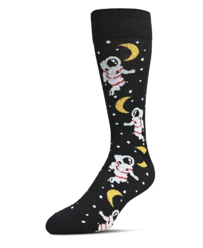 Memoi Men's Stellar Moonwalk Astronaut Novelty Crew Socks In Navy Blazer