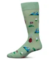 Memoi Men's T-shirt Time Rayon Crew Socks In Green