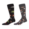 Memoi Mens 2 Pair Crew Socks In Multi