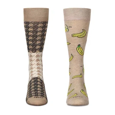 Memoi Mens 2 Pair Crew Socks In Brown