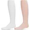 Memoi Microfiber Tights Solid Color 2-pack In White