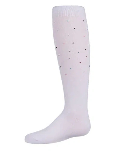 Memoi Kids'  Multi Stone Knee-high Socks In White