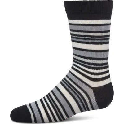 Memoi Kids'  Multi-stripe Gauge Crew Sock